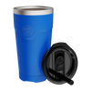 Side view of the MAGNETumbler 20oz with Lid Harbor Blue and straw