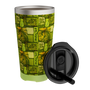 Tumbler with lid and straw shown beside it, featuring Native Nalu green pattern.