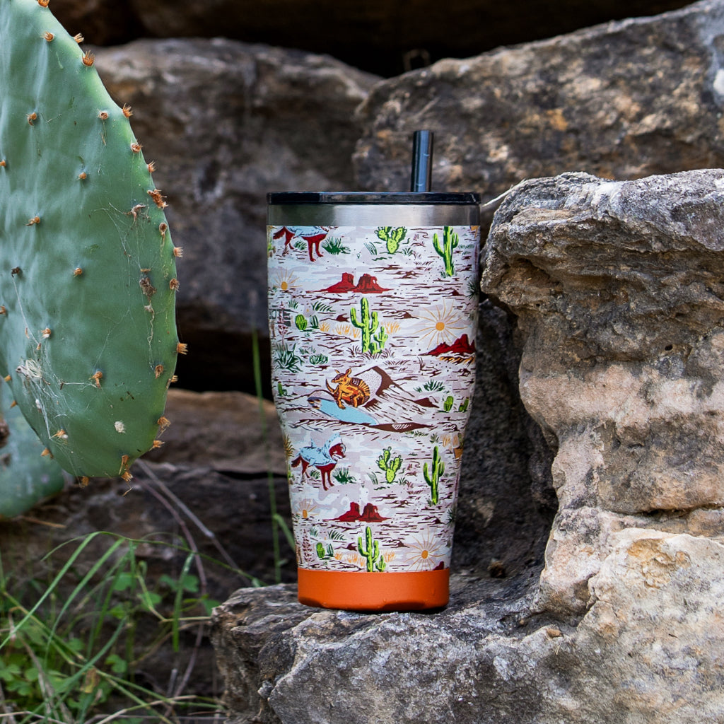 A detailed image of the MAGNETumbler 32oz with Lid Native Sendero, showing its design and key features.