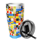 Side view of the MAGNETumbler 32oz with Lid Fischer Topwater with straw