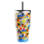 Side view of the MAGNETumbler 32oz with Lid Fischer Topwater with straw