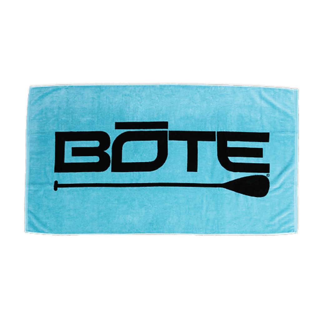 Light blue towel with BOTE logo in black