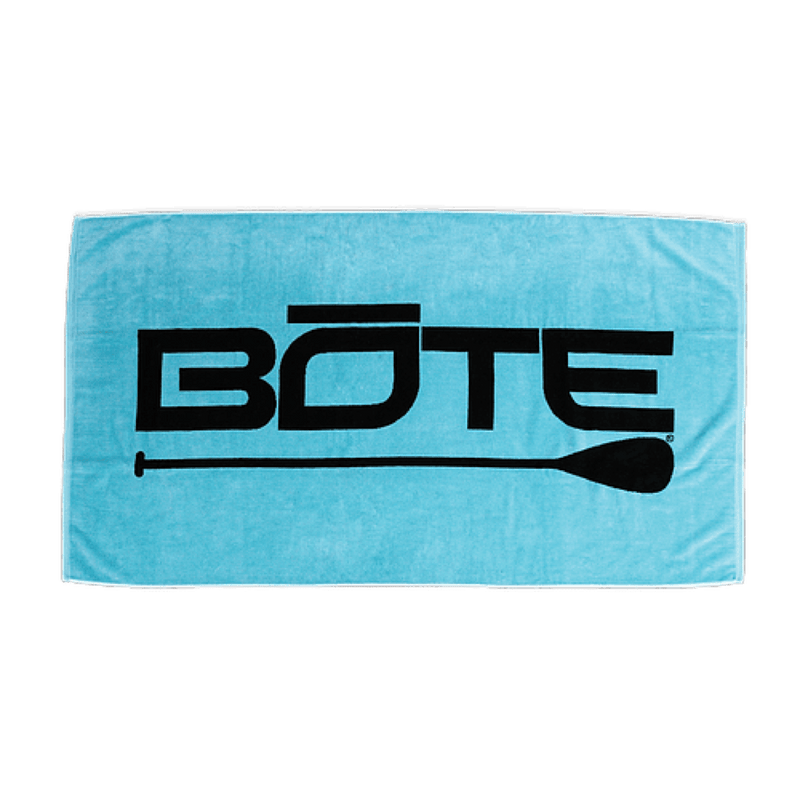 Light blue towel with BOTE logo in black