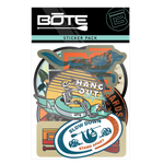 Front of Hangout Sticker Pack with BOTE logo and assorted colorful stickers in packaging.