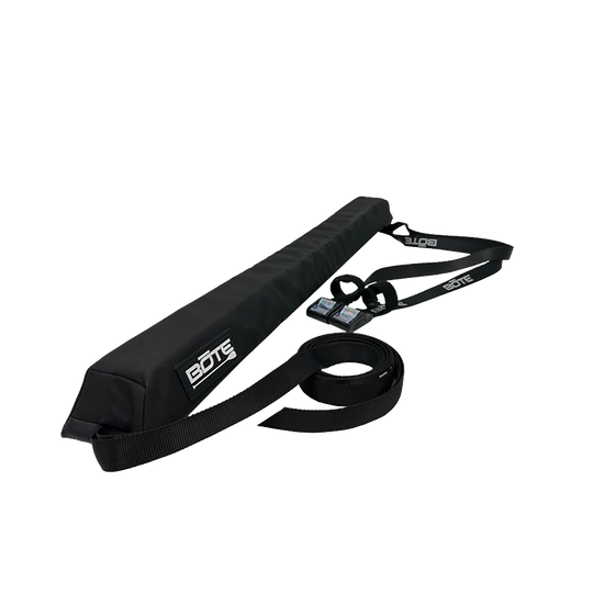 Quick Strap Board Racks laid out, showing padded black rack cover with adjustable straps and buckles.