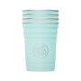 A detailed image of the Stainless Steel Cups 4-Pack Seafoam, showing its design and key features.