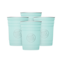 A detailed image of the Stainless Steel Cups 4-Pack Seafoam, showing its design and key features.