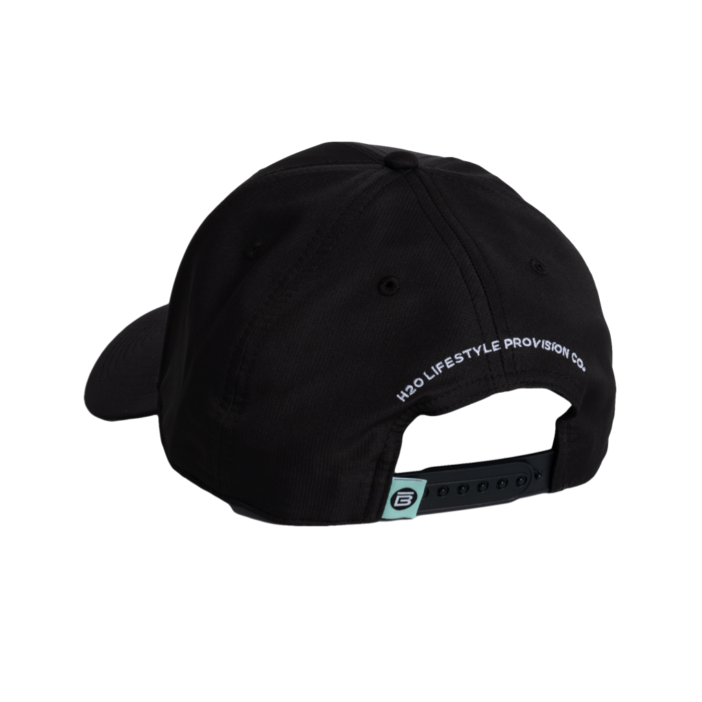 Rear view of BOTE Logo Ripstop Hat in Black with white logo.