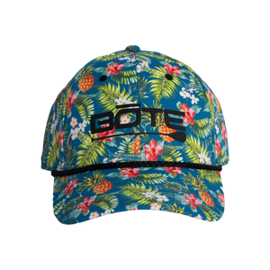 Front view of BOTE Logo Native Cuda Ripstop Hat with Hawaiian Print