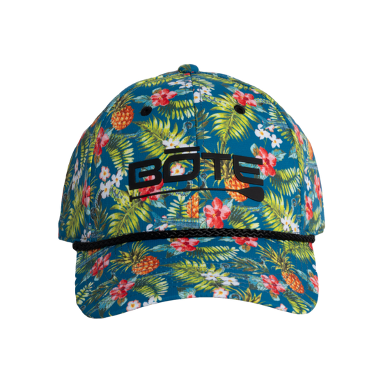 Front view of BOTE Logo Native Cuda Ripstop Hat with Hawaiian Print