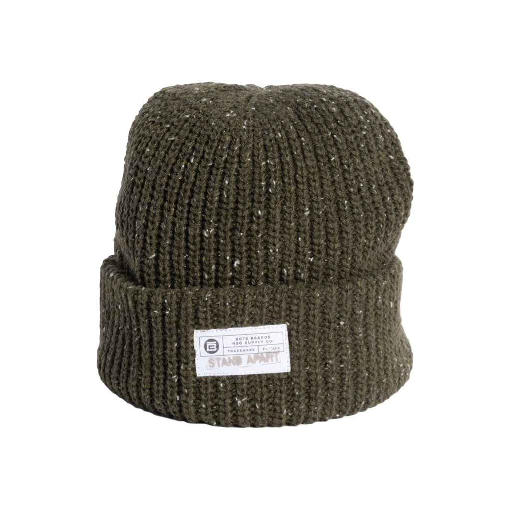 Front view of the BOTE Trademark Beanie in Green