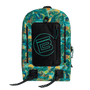 Front view of Highwater Backpack Native Bombardier with black front pocket and B logo.