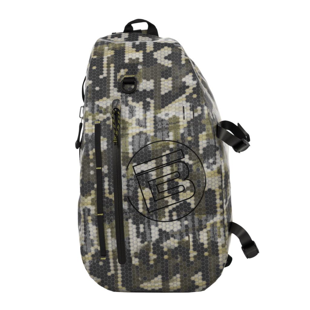 Camouflage backpack with a logo