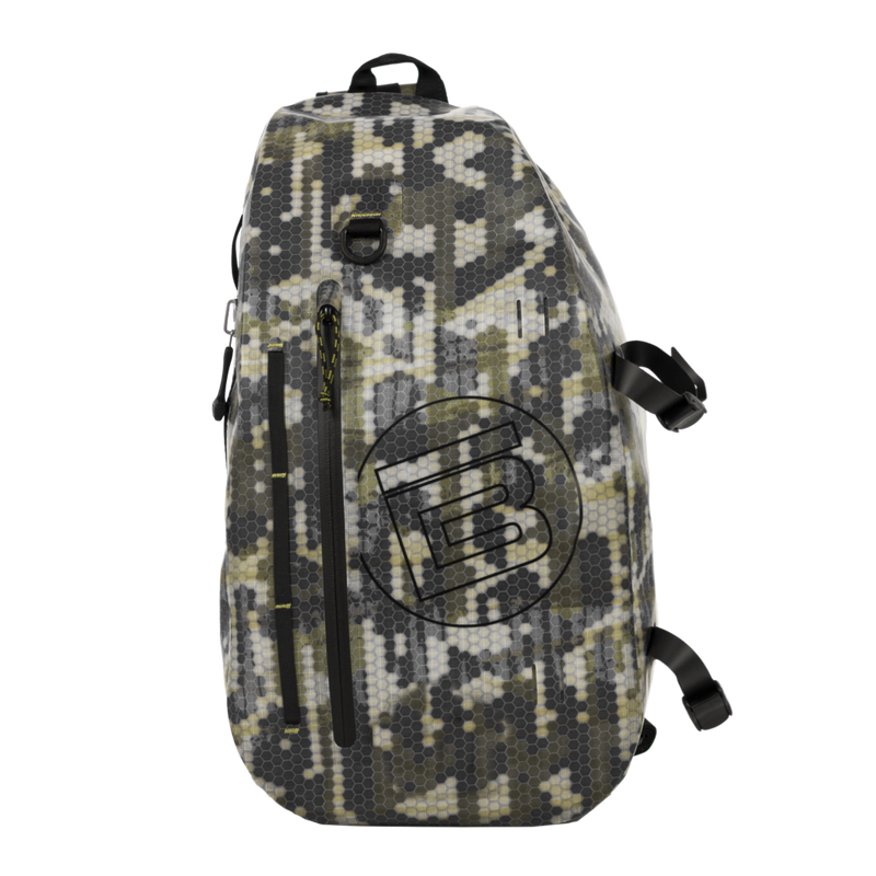 Camouflage backpack with a logo