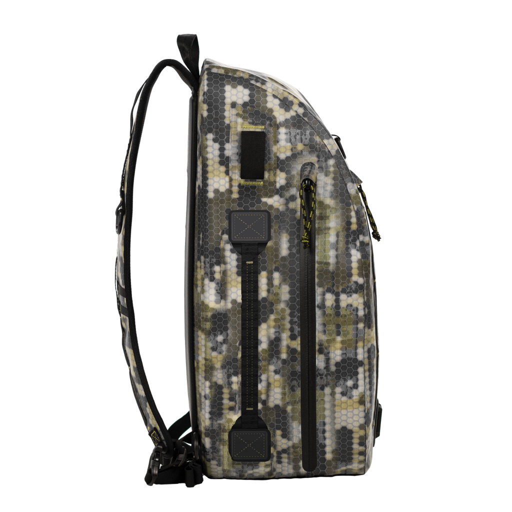 Camouflage-patterned backpack