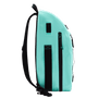 Side view showing zippered pocket and black gear straps on the Highwater Slingpack Seafoam.