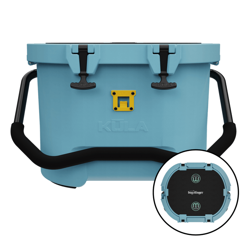 Front and top view of the Kula 10 in steel blue