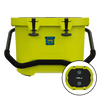 Front and top view of the Kula 10 cooler in citron