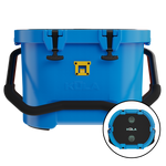 Side view and top zoomed in view of the KULA 10 MAGNEPOD™ Cooler Harbor Blue