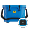 Side view and top zoomed in view of the KULA 10 MAGNEPOD™ Cooler Harbor Blue