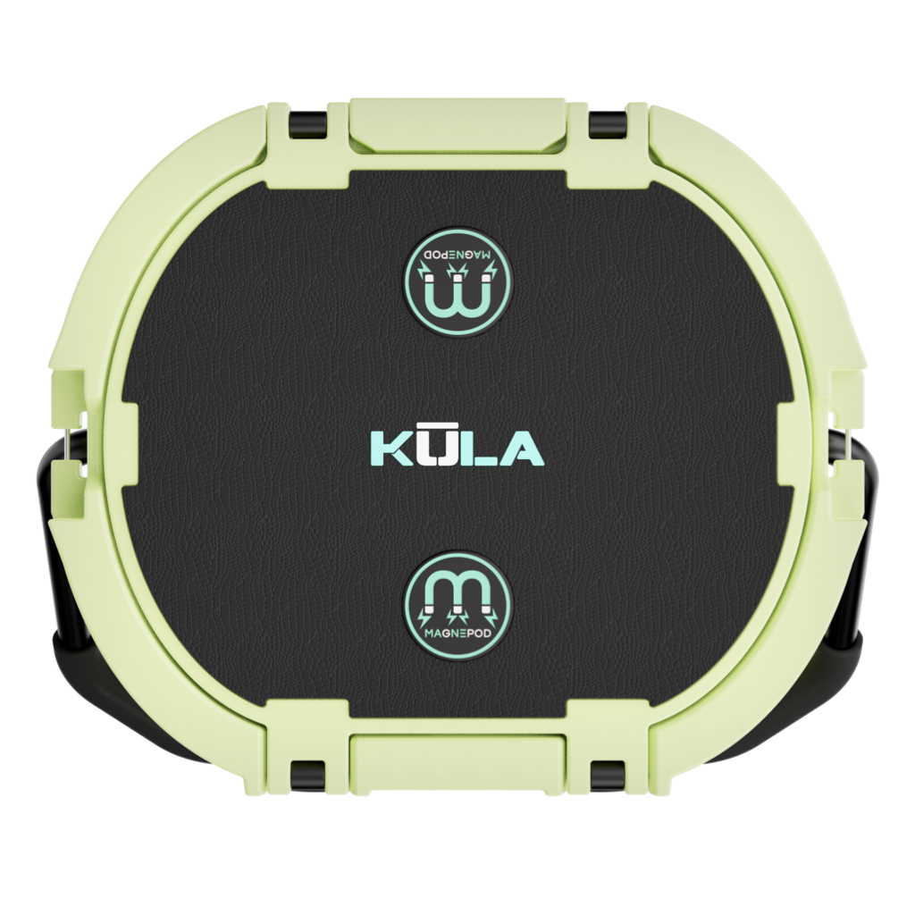 Top view of the Kula 10 cooler with magnepods