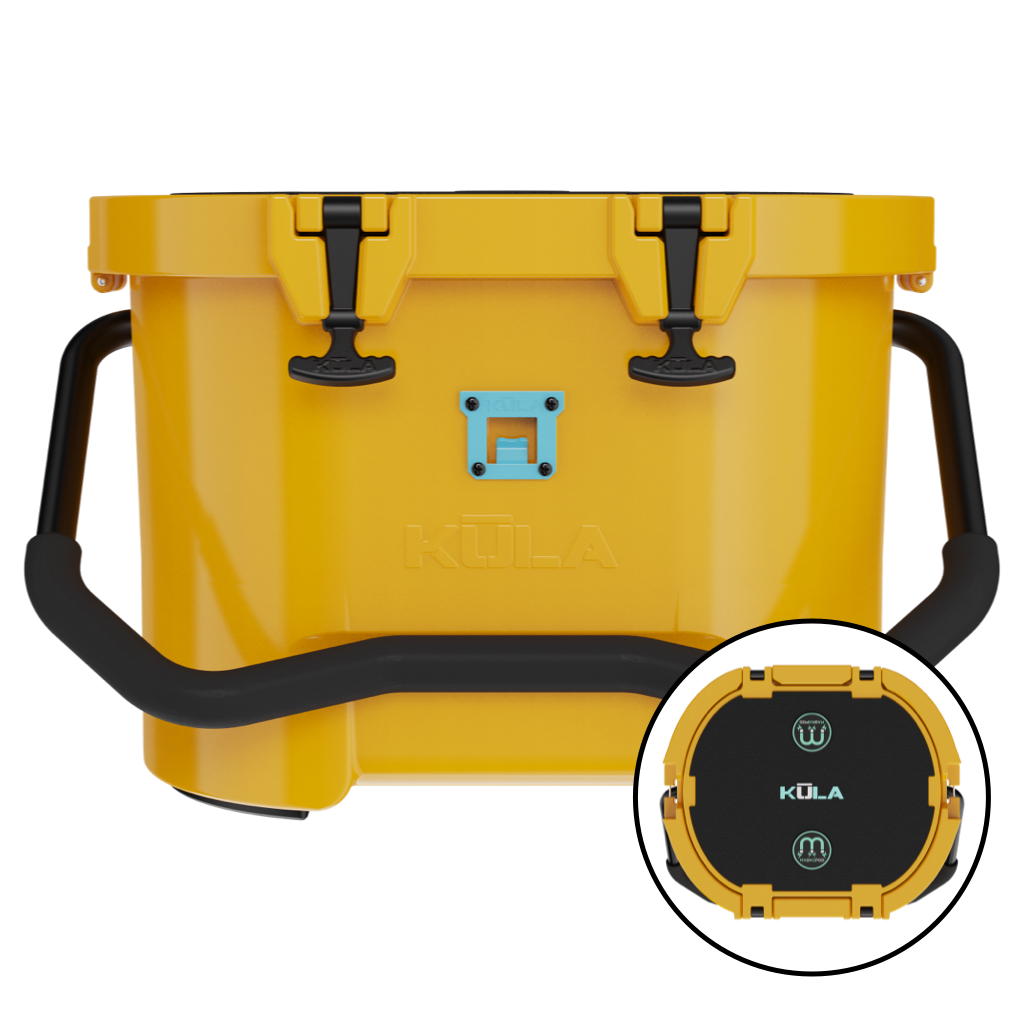 Front view of the KULA 10 MAGNEPOD™ Cooler Yellow and top