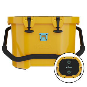 Front view of the KULA 10 MAGNEPOD™ Cooler Yellow and top