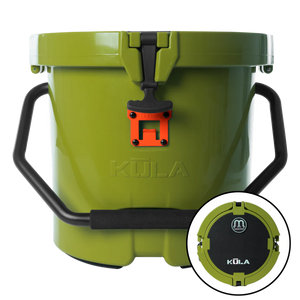 Side view of the KULA 5 MAGNEPOD™ Cooler Olive