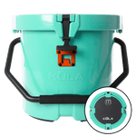 Front view of Kula 5 cooler in Seafoam with top view
