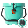 Front view of Kula 5 cooler in Seafoam with top view