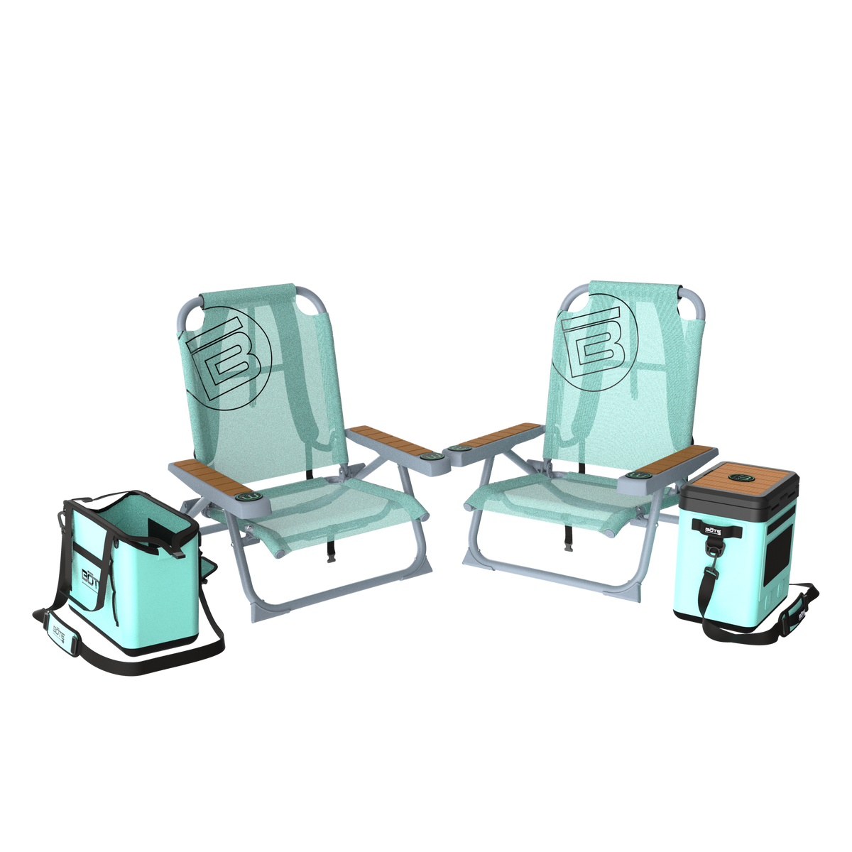 Front view of Mule Series Full Haul with two chairs, cooler, and tote.