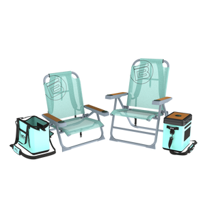 Front view of Mule Series Full Haul with one Outpost chair, one Dune chair, tote, and cooler.