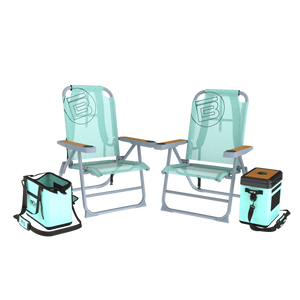 Front view of Mule Series Full Haul with two Outpost chairs, tote bag, and cooler.