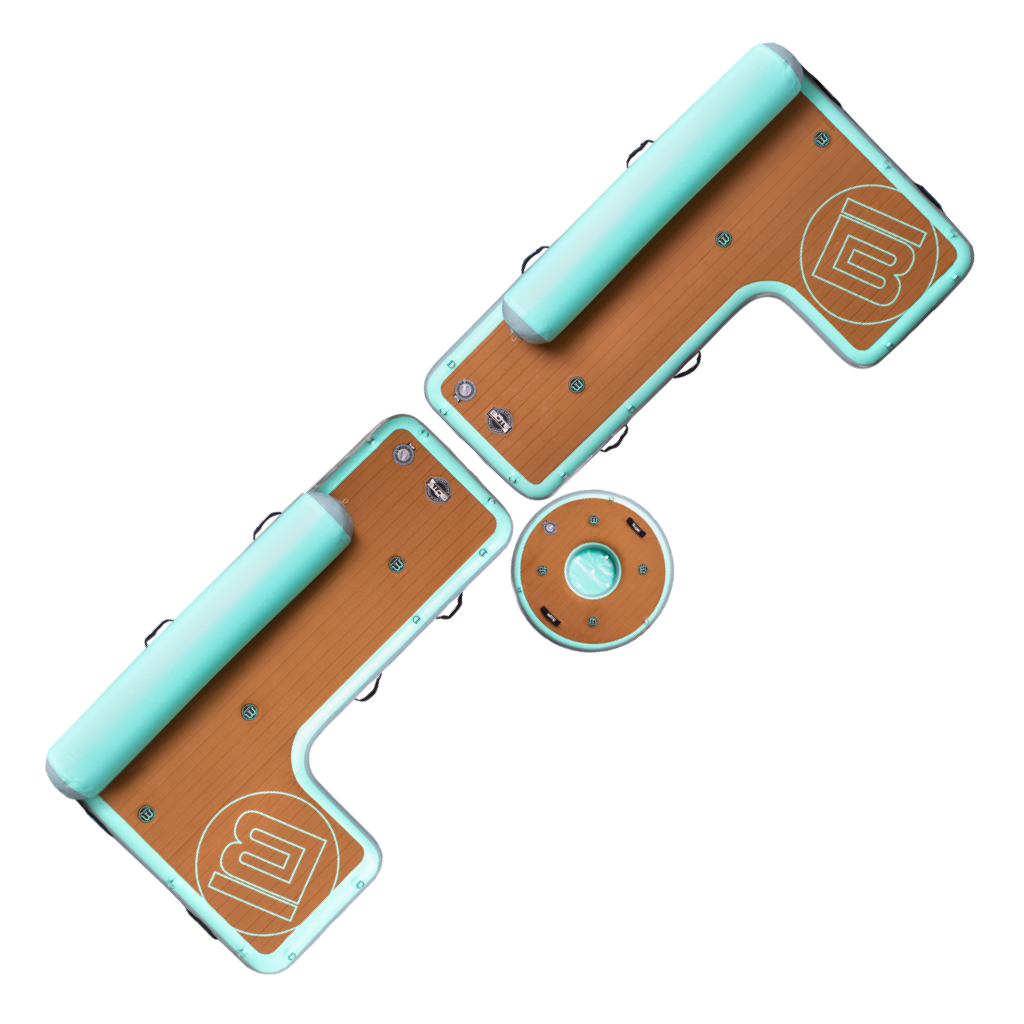 Top view of the Inflatable Dock Hangout Super Sectional configuration
