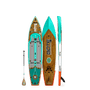 Top, side, and bottom view of the Rackham 12′ Classic Cypress Paddle Board