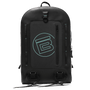 Front of the black Highwater Backpack with seafoam circle B accent