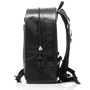 Side of the black Highwater backpack with TiZip zipper
