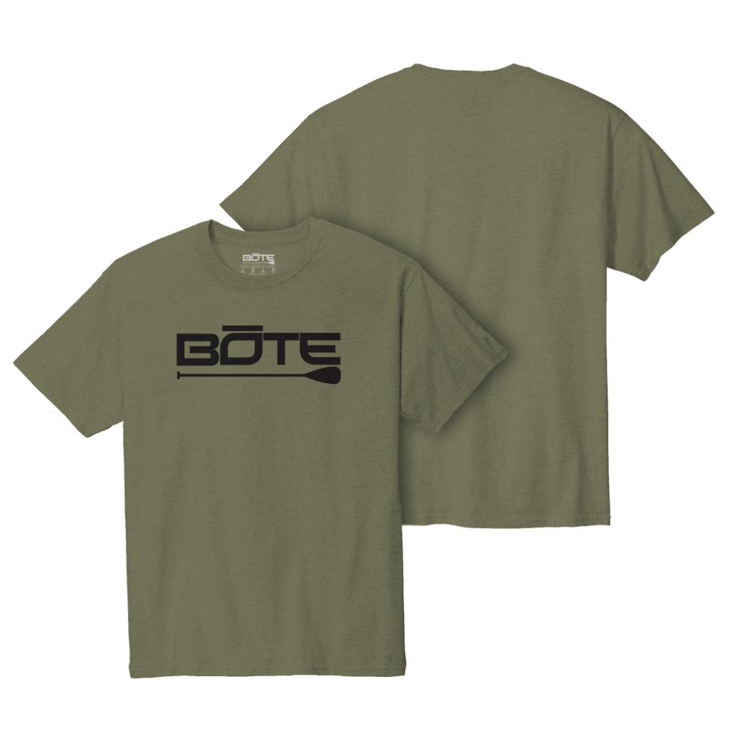 Front and back image of the Men's Logo Olive Tee