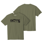 Front and back image of the Men's Logo Olive Tee
