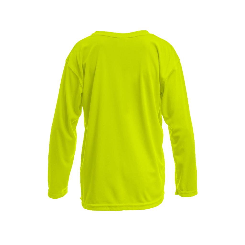 Back view the Youth Logo UPF 50+ Vapor Long Sleeve