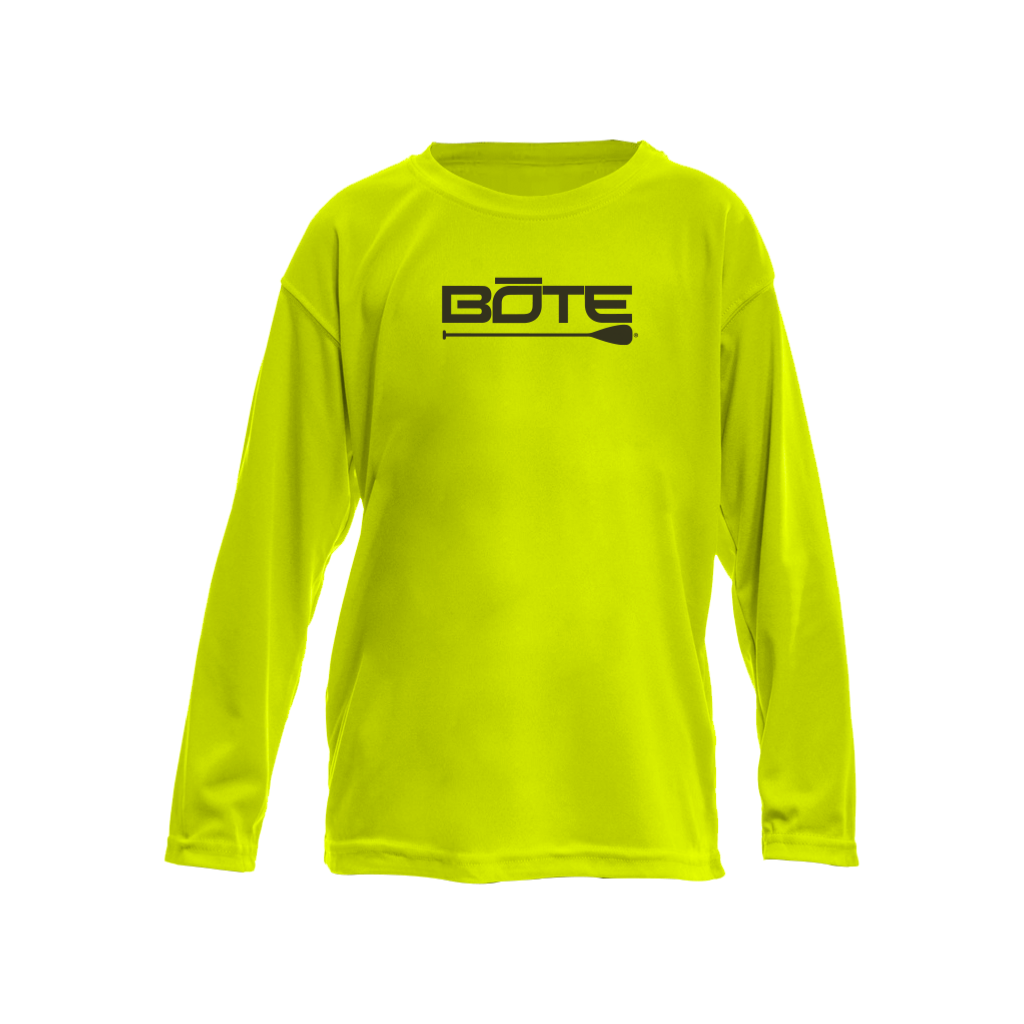 Front view of the Youth Logo UPF 50+ Vapor Long Sleeve