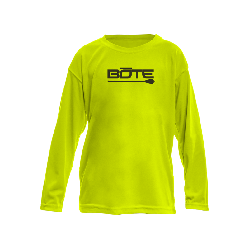 Front view of the Youth Logo UPF 50+ Vapor Long Sleeve