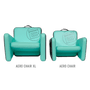 Aero Chair XL on the left and Aero Chair on the right for size comparison