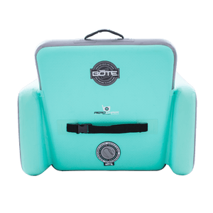 Back of the Aero Chair XL with BOTE logo and clasp for securing when folded