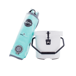 Aero Chair XL deflated and folded leaning against the KULA 5 for scale