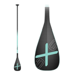 Axe 1-Piece paddle with black and seafoam coloring and axe logo on the blade