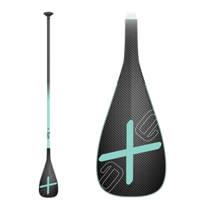 Axe 1-Piece paddle with black and seafoam coloring and axe logo on the blade