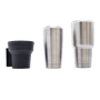 Aero Cup Holder next to 20oz and 32oz stainless steel tumblers