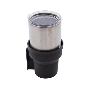 A 32oz stainless steel tumbler sitting in an Aero Cup Holder