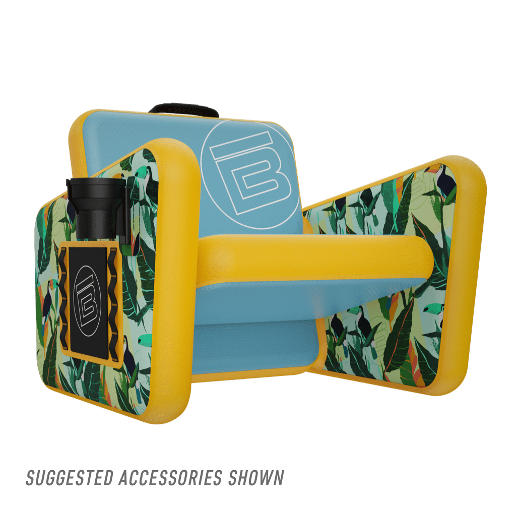 Side view of the Aero Chair XL Native Paradise with cup holder